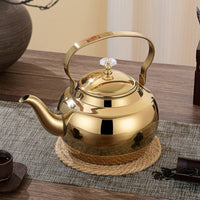 Decorative Knob Stainless Steel Tea Kettle Flat Base Tea Kettle Polished Cookware Easy to Clean