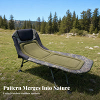 600D Oxford Cloth Adjustable Camping Cot Metal Frame Reclining Camping Cot Round Support Feet