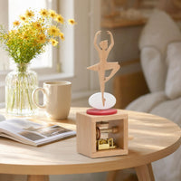 musical box with Open Compartment Manual Hand Crank musical box Nostalgic Decor for Desk