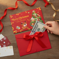 Christmas Santa Claus DIY Foldable Red Envelopes for Money Gift Cards