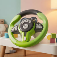 360-Degree Rotating Toy Steering Wheel with Strap Multifunction Car Steering Wheel Toy Light and Sound Realistic for Toddlers, Kids, Road Trips, Playroom