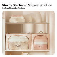 foldable textile Storage container Stackable Closet Organizer Steel Frame reinforcement