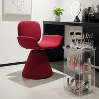 Light Luxury Swivel Vanity Chair Comfortable Cushion Upholstered Makeup Chair Ergonomic Design Household Furniture Soft Breathable Textile for Nail Technicians, Women, Bedroom, Dressing Room, Beauty Salon, Hotel