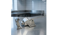 Stainless Steel Latch Handle with Strike Plate Brushed Silver Handle with Strike Plate Spring-Loaded Hardware Industrial for Steamer