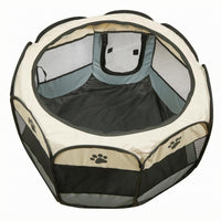 Soft-Sided Pet Tent Zippered Mesh Pet Crate Easy to Clean