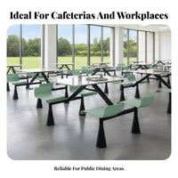 4 Person Dining Table Easy to Clean Unified Dining Unit High Load Bearing Rectangular Fast Dining Table for Employees, Cafeteria, Service Area