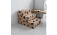 Washable Cover Foldable Pet Stairs Easy Assembly Soft Cat Stairs Sturdy Design Plastic Pet Ladder for Bedside
