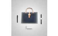 Hand Carry A4 Document Bag Large Capacity Leather File Bag Wear-Resistant Portable Contract Folder 2 Pockets for Professionals, Business People, Travel
