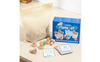 Printed Icons Picture Card Stamp Set Colorful Educational Stamp Set Polished Finish Kids Craft Stamps for Preschoolers, Children