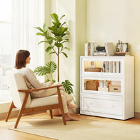 Cabinet with Flip-up Doors Minimalist Metal Storage Cabinet Sturdy Metal Storage Organizer for Living Room, Study