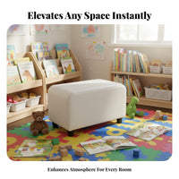adjustableable Rectangular Padded Stool adjustableable Use Upholstered Footrest Comfortable Padding Footstool Space-Saving for Families, Office Workers, Kindergarten, Living Room, Library, Entryway
