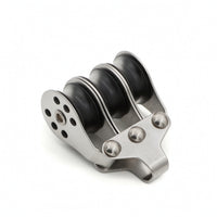 Triple Pulley Block Compact Ball-Bearing Pulley Hardware Corrosion-Resistant Smooth-Running for Sailors, Marine Rigging