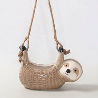 Indoor Plant Pot for Gardening Gifts and Home Office, Sloth Hanging Planter and Outdoor Plant Pot, 19.5*9*13cm Ceramic Planter, Drainage Hole