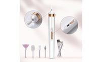 Electric Nail File USB Rechargeable Cordless Nail Drill Pen Efile Set Portable Manicure Grinder Low-Heat for Beginners, Travel