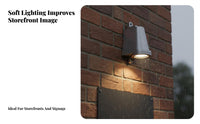Retro Design Outdoor Logo Focused Light Weather Resistant Waterproof Wall Lamp Long-Lasting Industrial Wall Sconce Anti-Rust for Business Owners, Property Managers, Storefront, Entrance, Entryway, Coffee Shop