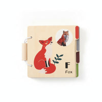 Early Learning Book Interactive Wooden Book with Tabs Toy Cognitive Smooth for Toddlers, Quiet Play, Travel