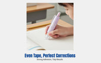 Student Correction Tape, Push-Button Design, Large Capacity, Replaceable Spool Case, Smooth Writing, PET Tape
