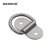 Stainless Steel D-Ring Double Hole D-Shaped Pull Ring Floor Fixing Truck Trailer Rope Buckle Hook Yacht D-Shaped Buckle