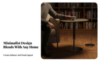 Italian Design Rotating raiseTop circular table Height-Adjustable Nightstand Multi-Functional Indoor Furniture Space-Saving for Apartment Dwellers, Residents, Adults, Living Room, Small areas, Home Office, Reception Area