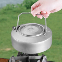 Pure Titanium Kettle Folding Handle Titanium Water Kettle Portable Boiling Pot for Campers, Hikers, Camping, Backpacking