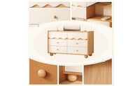 Wooden Cabinet with Six Drawers Sturdy Six-Drawer Dresser Large-Capacity Clothing Storage Cabinet for Living Room, Entryway