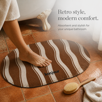 Vintage Chocolate Bathroom Mat Super Absorbent Quick Dry Non-Slip Diatomaceous Earth Rug