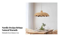 Nordic Design Rattan Suspension Lamp Zen Inspired Woven Rattan Suspension Light Natural Materials Handmade Bamboo Chandelier Retro Vibe for Interior Designers, Business Owners, Tea House, Dining Room, Hotel, Restaurant