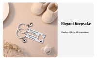 2 Pieces New Parent Keychain Stainless Steel Mom and Dad Keychain Keepsake Gift