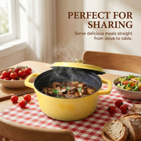 Enameled Cast Iron Dutch Oven, Heavy-Duty Cast Iron Round Pot, Ovenproof Enameled Cast Iron Dutch Oven, Enamelled Cast Iron Round Casserole Pot