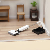 1:12 Scale Miniature Cleaning Machine with Base Tray Realistic Miniature Floor Cleaner Detailed Dollhouse Vacuum Cleaner Mini for Hobbyists, Diorama, Photography Prop