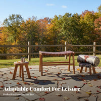 Wabi-Sabi Aesthetic Foldable Woven strap Chair Retro look Adjustable Wood Recliner Portable Patio Seating Easy to Crecline for Design aficionados, Homeowners, Balcony, Living Room, Bedroom, waterside