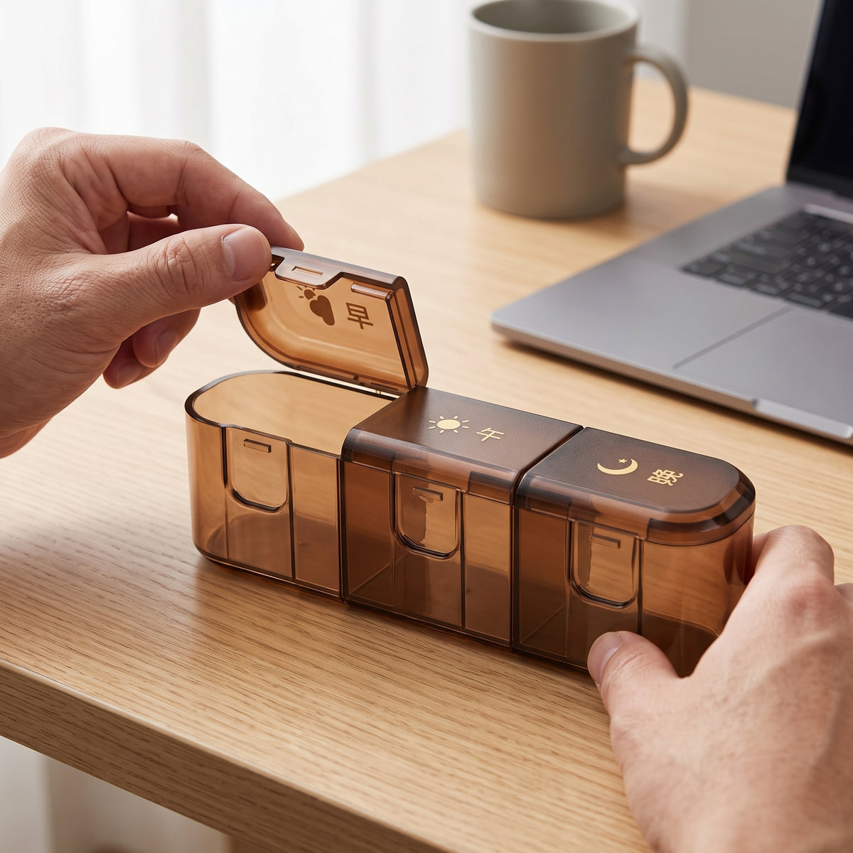 Portable 3-Compartment Pill Organizer for Travel and Daily Use, Mini Food-Grade Medicine Storage Box