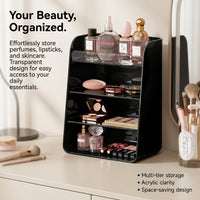 Acrylic Makeup Organizer Multi-Layer Drawer Storage Box, Stackable Desktop for Vanity Table, Clear Cosmetic for Bathroom