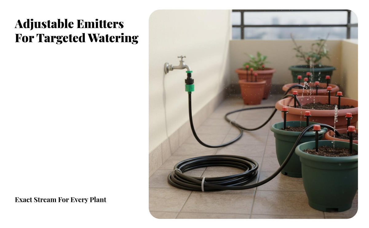Water Saving 15m Plant Watering Kit Easy Installation Trickle Irrigation Kit Long-Lasting for Balcony, Garden, Greenhouse