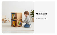 360-Degree Rotation Revolving book storage unit Nordic design Multi-Tier Rotating book storage unit Space-Saving children's Furniture Large Capacity for Toddlers, Parents, Students, Playroom, Nursery, Small Spaces, Kindergarten