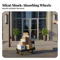 Portable Flatbed Cart Space Saving Foldable Base Truck Multipurpose Foldable Push Cart for Homeowners, Delivery Personnel, Home, Workshop, Factory