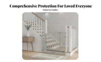Drillwithout Drilling Installation Pressure-Mounted Fence with Pass-Through Door Adjustable Fit Pressure-Mounted Walk-Through Door Easy Accessible Latch Pet Barrier Single-Handed-Hand Operation for Dog Owners, Caregivers, Grandparents, Stairways