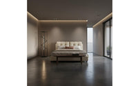 Modern Leather Bed Light Luxury Style Upholstered Foundation Bed Italian Design Bedroom Furniture for Couples, Apartment