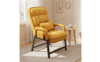 Comfortable High Back Reading Chair Padded Reading Chair with Side Pocket Ergonomic Armchair with Pillow Breathable for Distant Workers, Students, Home Office, Dorm Room, Bedroom