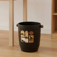 Wastepaper Basket Decorative Trash Can with Side Knobs Large Trash Can with Handles for Office