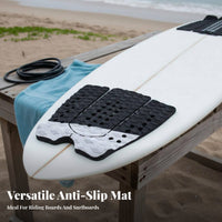 Foam Surfboard Traction Pad Grooved Texture Surfboard Tail Pad Foam Deck Grip Surfing Accessory for Surfers, Aquatic Activities