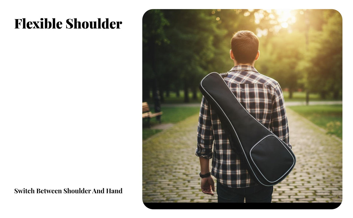 Padded Ukulele Bag Adjustable Shoulder Strap 21 Inch Ukulele Backpack Carry Handle 10mm Thick Padding for Storage, Music Lessons
