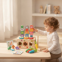 Wooden Shape Sorter with Gears Hands-in Shape Sorting Toy Box Hands-on Learning Wooden Sorting Toy for Daycare