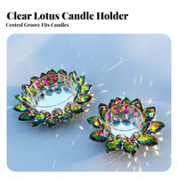 Light Reflecting Crystal Lotus Candle Holder Creates Romantic Atmosphere Crystal Lotus Tealight Holder Easy to Clean for Homeowners, Parties
