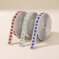 3 Pieces Self Sticky Rhinestone Strip Faceted Rhinestone Ribbon with Self Sticky Backing Diamond Trim Tape Sticker for DIY Enthusiasts, Crafters, Gift Wrapping