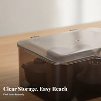 Lidded Beverageware Cabinet particleproof with Lid Display Case Clear View Design