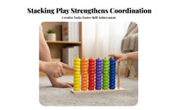 Rainbow Bead Abacus Textured Wooden Abacus Toy Hand-Eye Coordination