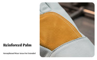 Extended Forearm Protection Metal-Joining Gloves Heavy Duty Leather Metal-Joining Gloves Retardant for Mechanics, Metalworking, Grinding