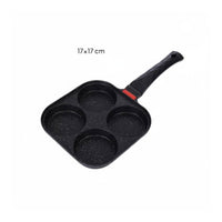 Lid 4-Hole Omelet Pan Easy to Clean 4-Hole Omelette Pan Even Heat Distribution Nonstick Egg Skillet Quick Heating