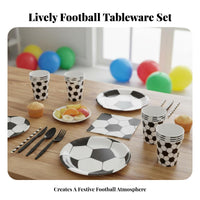 Disposable Football Party Supplies Set Food-Grade Material Football Birthday Party Decorations Easy Cleanup for Children